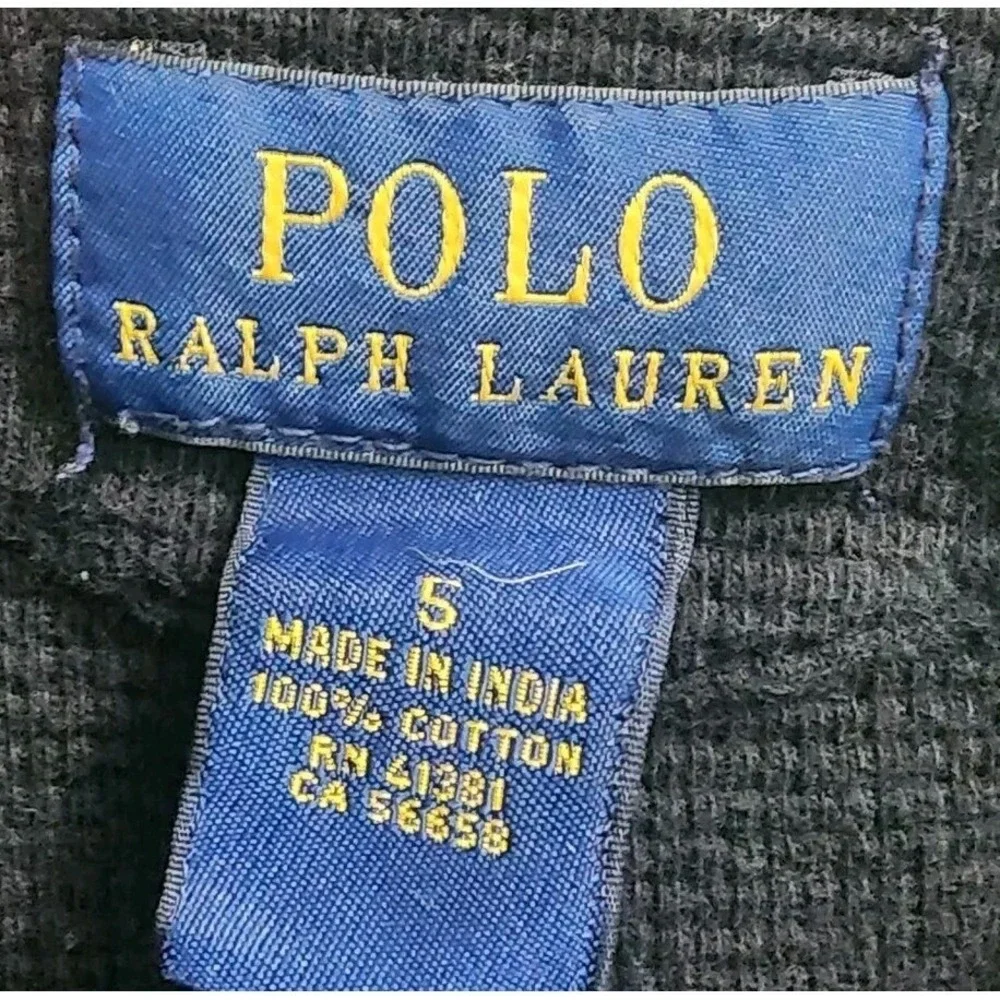 Polo Ralph‎ Lauren Pullover Hoodie Long Sleeve Button Up Black Small